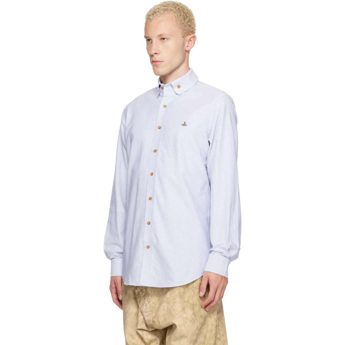 Vivienne Westwood Blue & White Two Button Krall Shirt