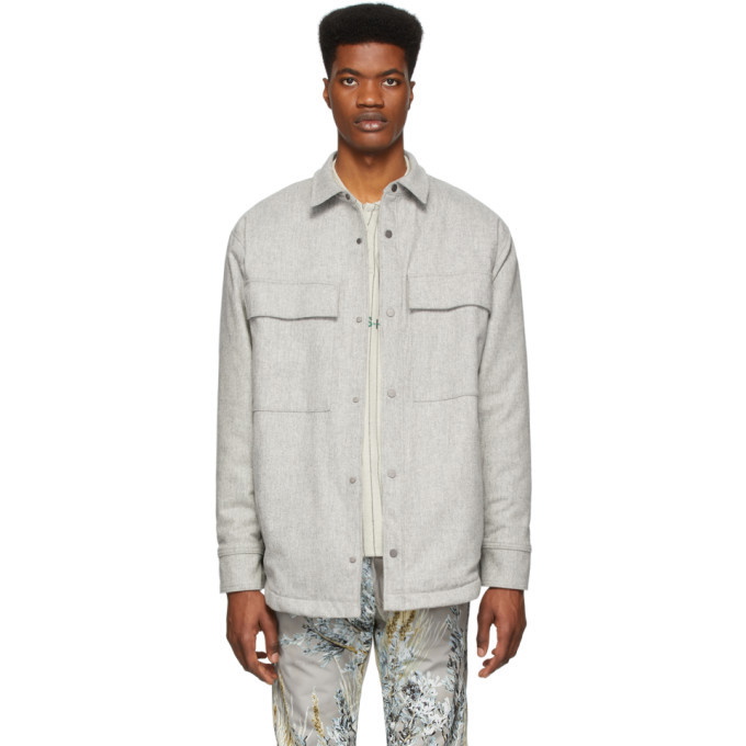 Photo: Fear of God Grey Wool Shirt Jacket