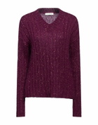 Manila Grace Womens Sweater in Plum