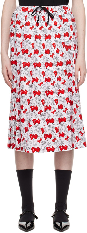 Photo: tao White Pleated Midi Skirt