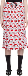 tao White Pleated Midi Skirt