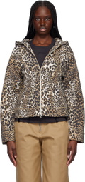 GANNI Brown & Black Heavy Fleece Zip Hoodie