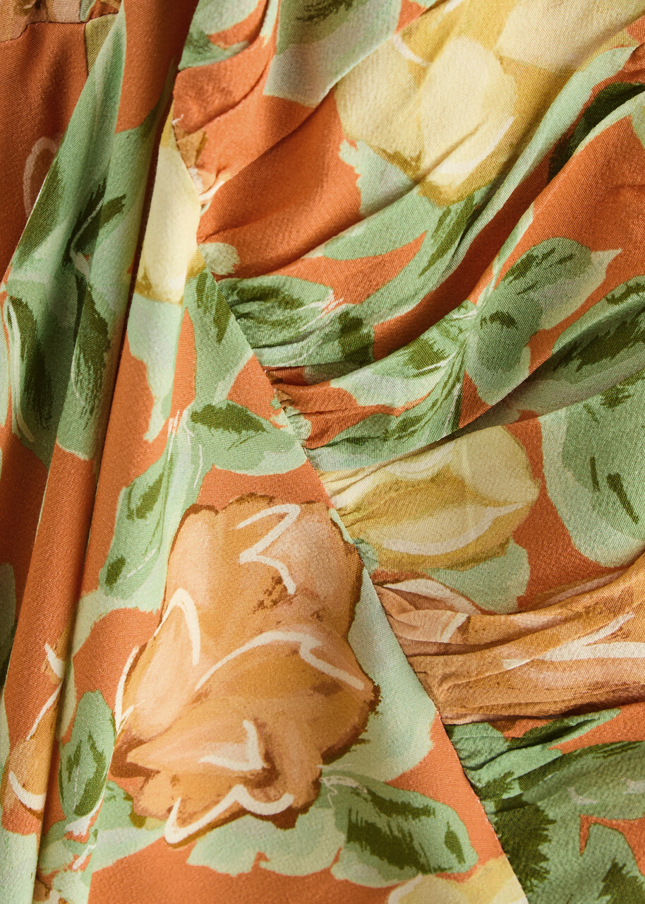 Kitri Velma Floral-print Maxi Dress Orange