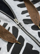 KAPITAL - Frayed Printed Cotton-Jersey Zip-Up Hoodie
