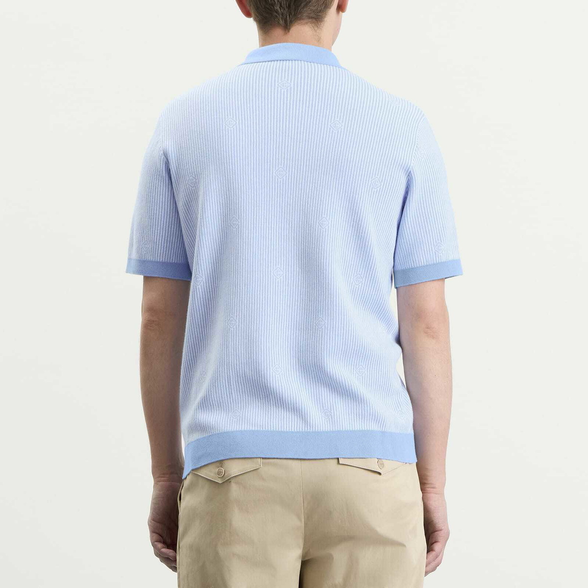 Casablanca Men's Pinstripe Polo Shirt in Blue