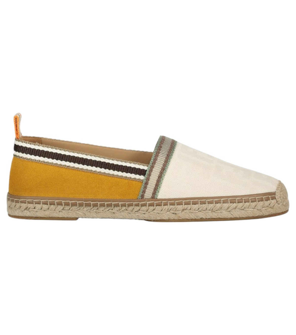 【関税&送料込】Fendi Cappuccino Leather Fendi Feel Slippers Fendi Men's Fendi Feel FF Embroidery Double Strap Slippers