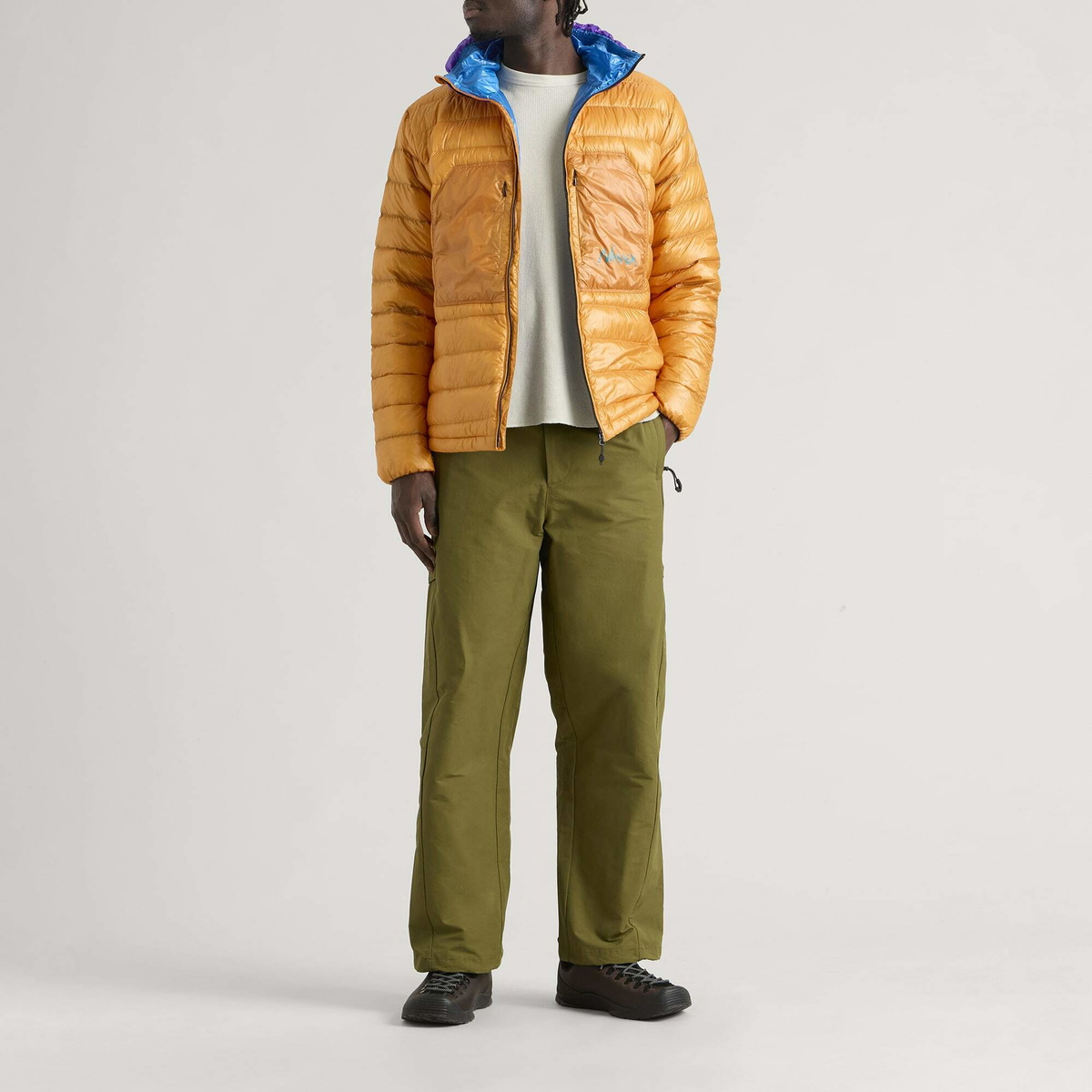 NANGA Men's Ultilight Packable Down Parka Jacket in Orange