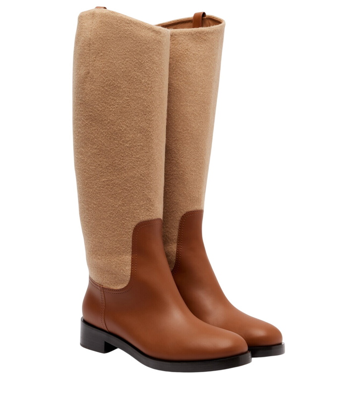 Photo: Max Mara Cavaliere leather and wool knee-high boots