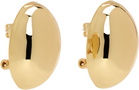 ANINE BING Gold Large Oval Dome Earrings