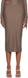 BINYA SSENSE Exclusive Brown Raices Midi Skirt