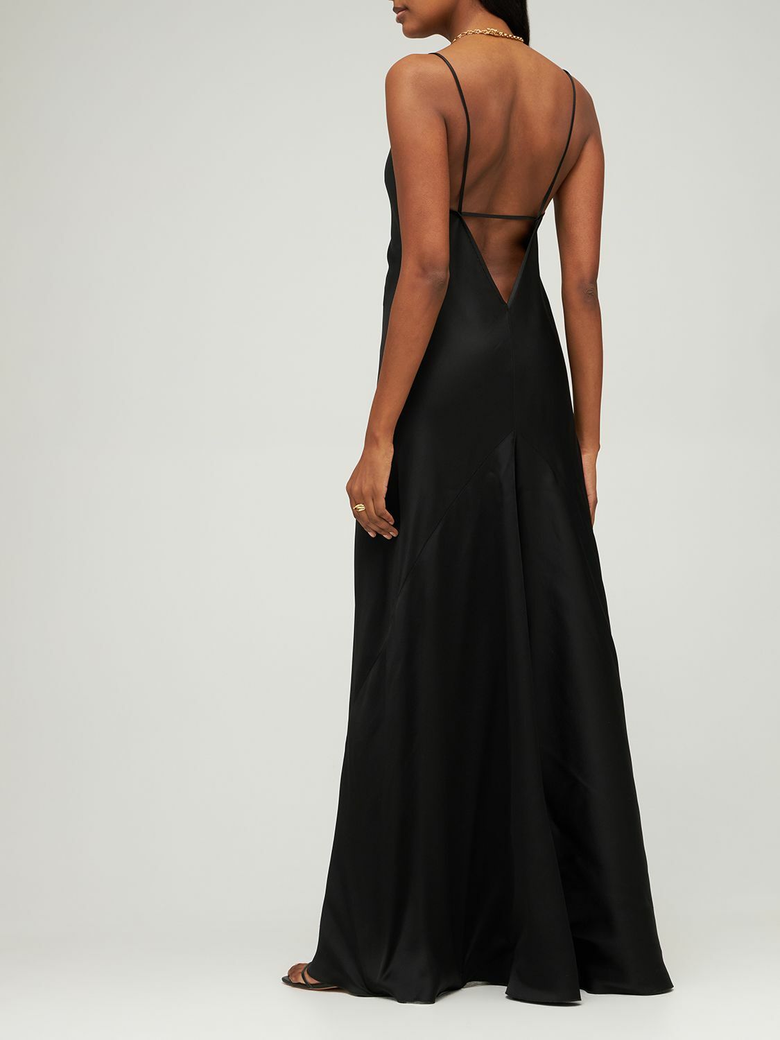 VICTORIA BECKHAM - Cami Open Back Satin Midi Slip Dress