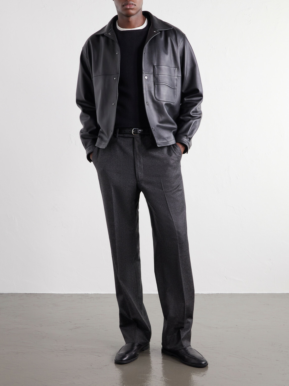 Stòffa - Straight-Leg Wool And Cashmere-Blend Flannel Trousers - Gray