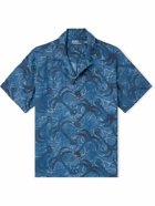 Polo Ralph Lauren - Convertible-Collar Printed Linen and Silk-Blend Shirt - Blue