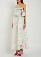Bernadette Bailey bow Floral-print Shell Midi Dress Mint