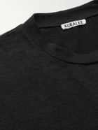 AURALEE - Stretch-Linen Jersey T-Shirt - Black