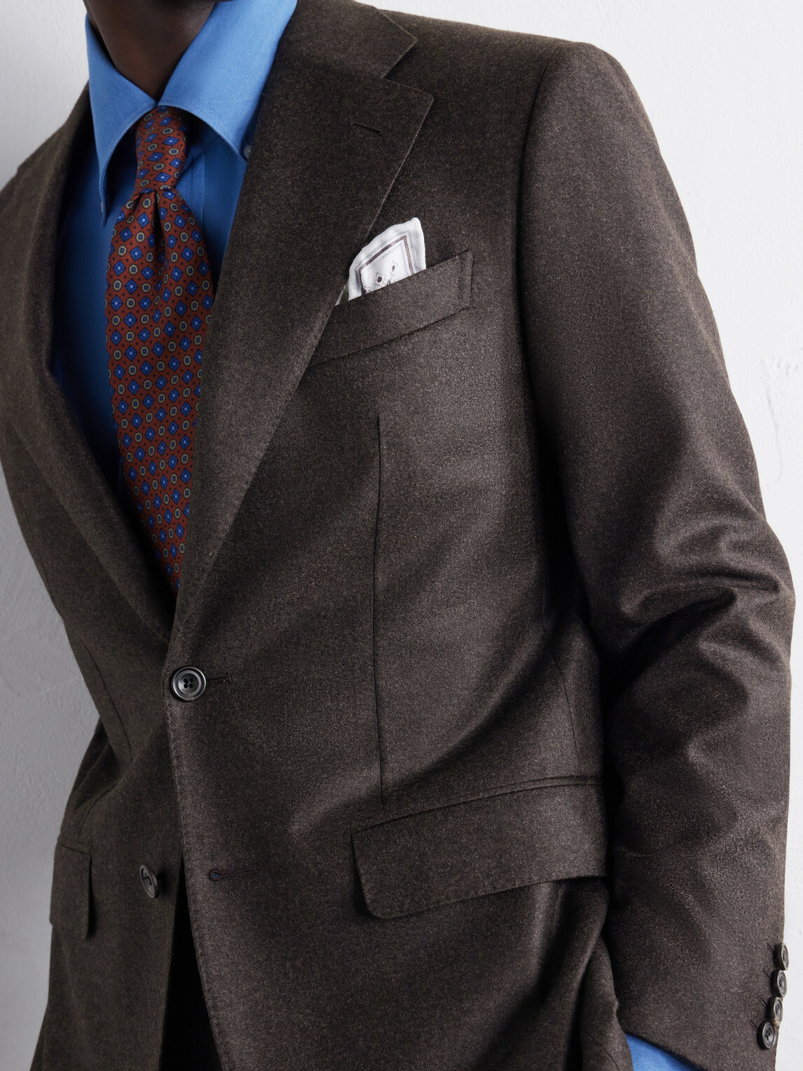 Thom Sweeney - Wool-Blend Flannel Suit Jacket - Brown