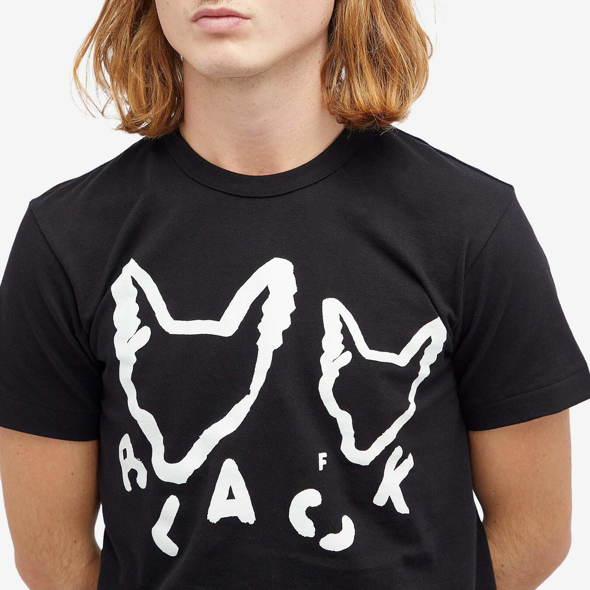 Comme des Garçons Men's x Filip Pagwski Fox Print T-Shirt in Black