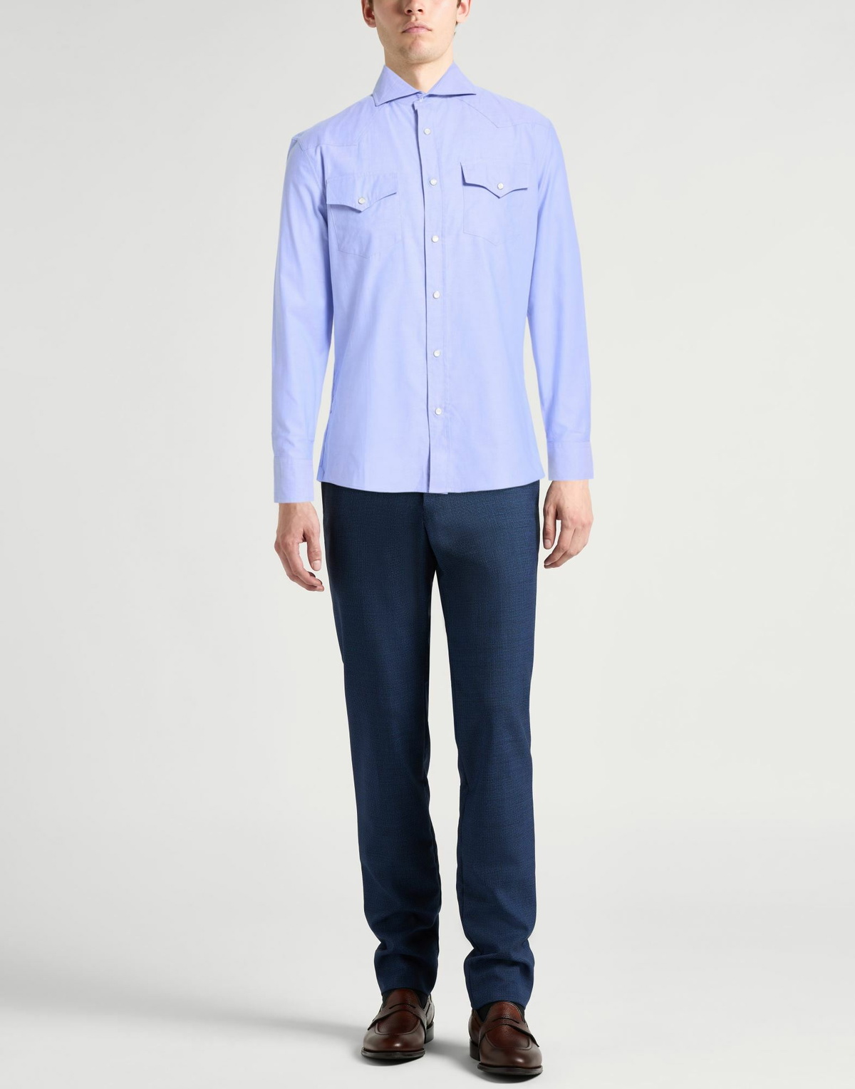 Brunello Cucinelli Mens Shirt in Sky blue