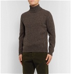 MAN 1924 - Mélange Shetland Wool Rollneck Sweater - Brown