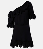 Saint Laurent Ruffled silk crepon minidress