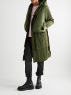 SAIF UD DEEN - Crinkled-Canvas Parka with Detachable Shell Gilet - Green