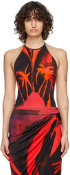 Louisa Ballou Red Halter Tank Top