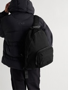 Y-3 - Logo-Embroidered Leather-Trimmed Cotton-Canvas Backpack - Black