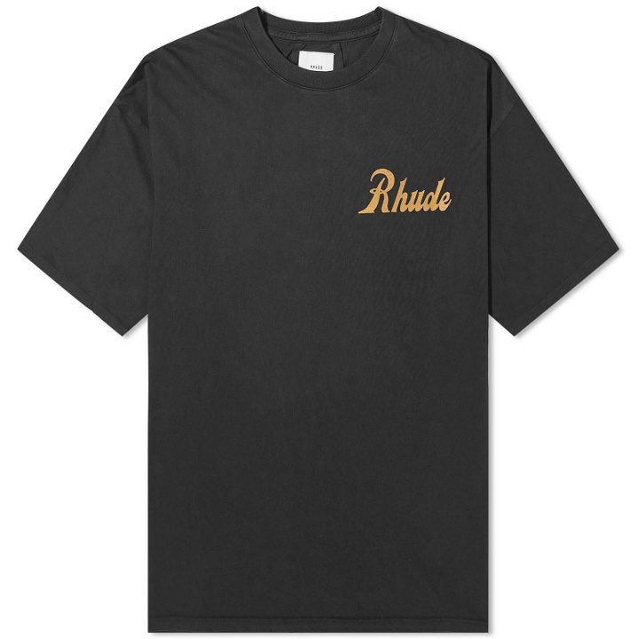 Photo: Rhude Men's Sales And Service T-Shirt in Vintage Black