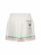CASABLANCA - Printed Silk Twill Elastic Waist Shorts