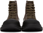 Alexander McQueen Khaki Tread Slick High Sneakers