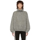 Isabel Marant Etoile Grey Mohair Cyclan Zip-Up Sweater