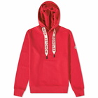 Moncler Men's Drawstring Logo Popover Hoody in Red