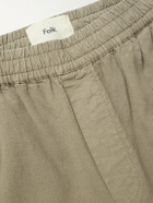 Folk - Drawcord Assembly Straight-Leg Linen and Cotton-Blend Canvas Trousers - Neutrals