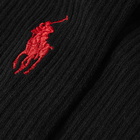 Polo Ralph Lauren Men's Pony Player Cotton Crew Sock - 3 Pack in Black