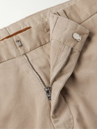 Zegna - Slim-Fit Straight-Leg Stretch-Cotton Twill Trousers - Neutrals