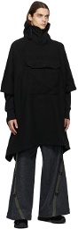 Engineered Garments Black Hooded Cape Coat