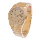 Rolex Day-Date 36 Diamond Pave Rainbow Dial 18kt Yellow Gold President Watch 128348DSP