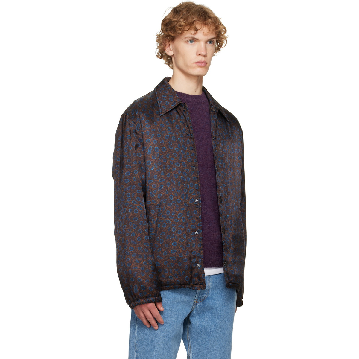 Dries Van Noten Brown & Blue Printed Jacket