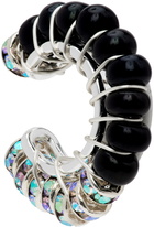 PEARL OCTOPUSS.Y Silver & Black Diamond Ear Cuff