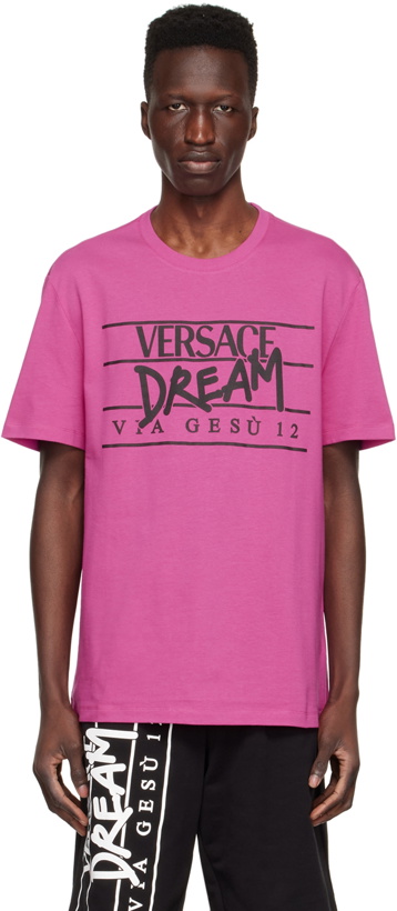 Photo: Versace Pink Cotton T-Shirt