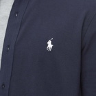 Polo Ralph Lauren Men's Slim Fit Button Down Pique Shirt in Aviator Navy