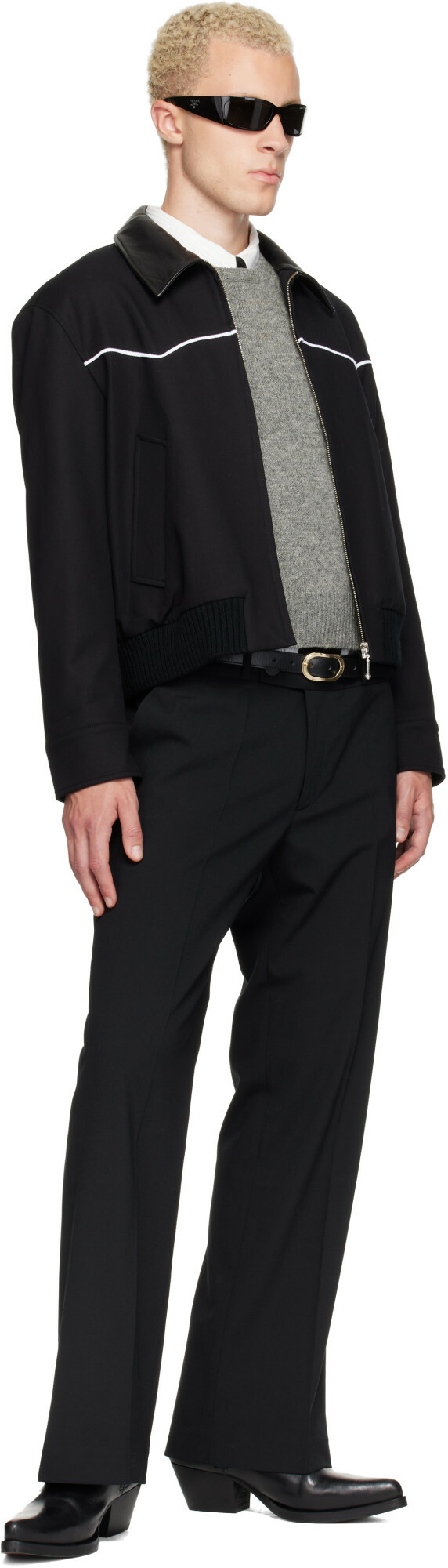 Ernest W. Baker Black Western Harrington Jacket