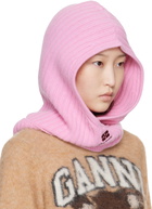 GANNI Pink Wool Mix Balaclava