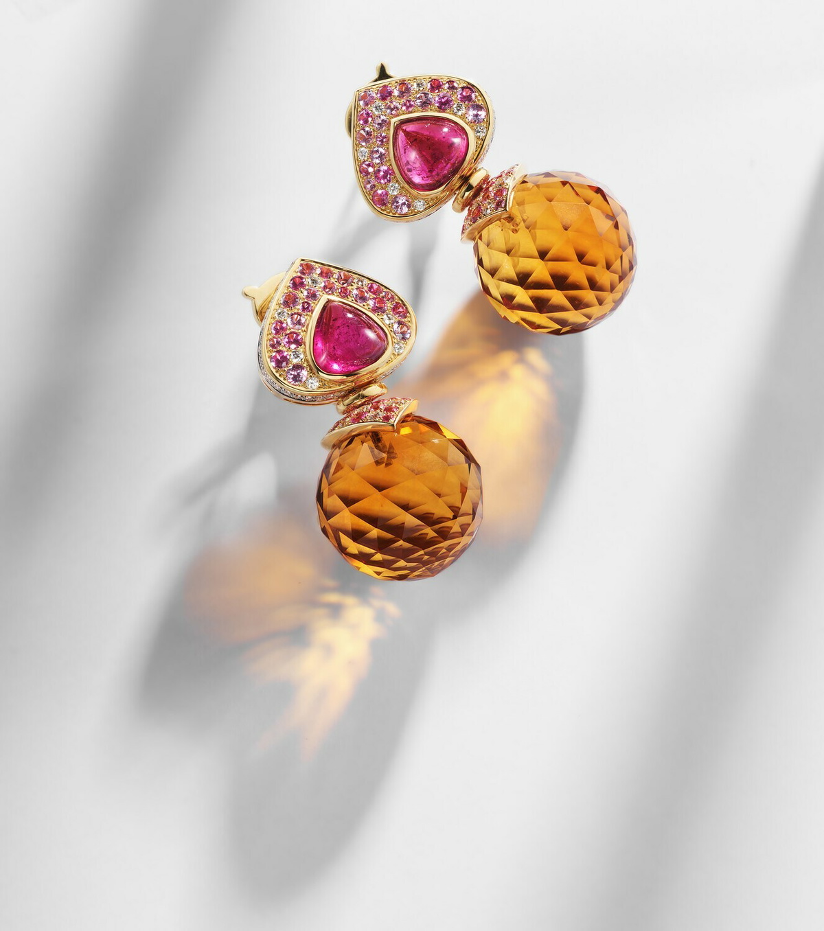Marina B Acilla 18kt gold drop earrings with gemstones