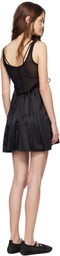 Simone Rocha Black Negligee Satin Patchwork Ballet Minidress