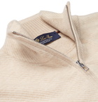 Loro Piana - Roadster Striped Cashmere Half-Zip Sweater - Men - Sand