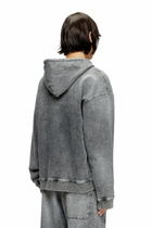 Diesel Zip-up hoodie in marbled Track Denim - Sweaters - Unisex - Grey