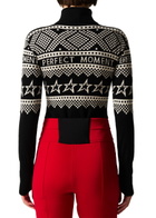 Perfect Moment Intarsia-knit Merino Wool Bodysuit Black And White
