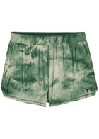 Y-3 Printed Stretch-polyamide Running Shorts Green