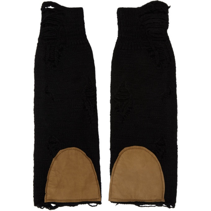Photo: BED J.W. FORD Black Wool Arm Warmers